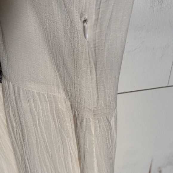 Anthropologie Cream White Maxi Dress Black Embroidery - Picture 8 of 12